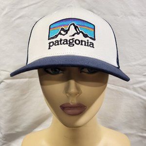 Patagonia 38292 Fitz Roy Horizons Trucker Hat White w/New Navy Snapback NWT